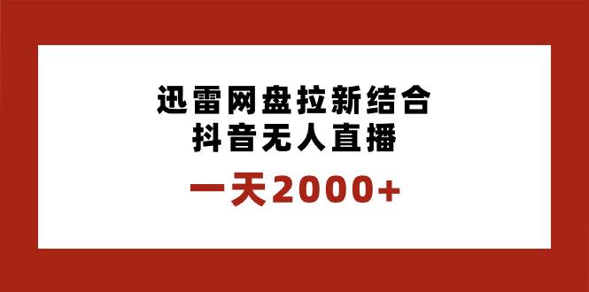 图片[1]-一天2000+迅雷网盘拉新结合抖音无人直播，独创玩法保姆级教学-六道网创