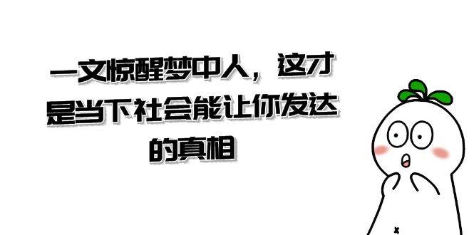 某公众号付费文章《一文 惊醒梦中人，这才是当下社会能让你发达的真相》-六道网创