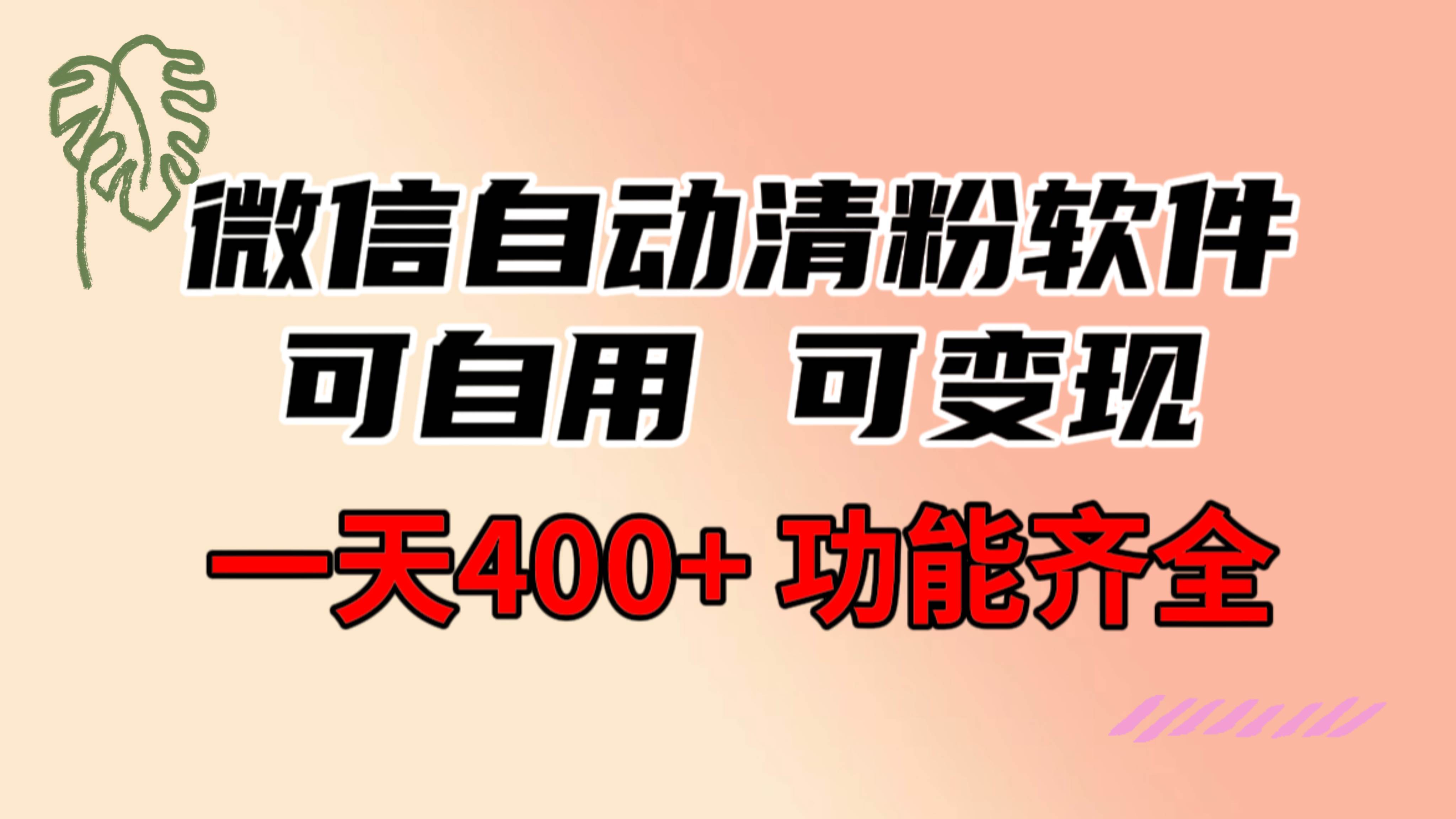 图片[1]-功能齐全的微信自动清粉软件，可自用可变现，一天400+，0成本免费分享-六道网创