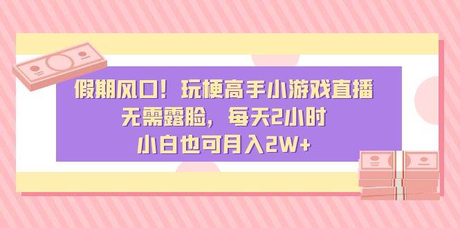 图片[1]-假期风口！玩梗高手小游戏直播，无需露脸，每天2小时，小白也可月入2W+-六道网创