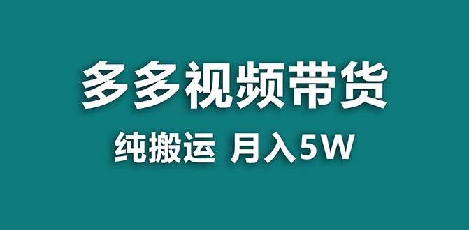 图片[1]-【蓝海项目】拼多多视频带货 纯搬运一个月搞了5w佣金，小白也能操作 送工具-六道网创