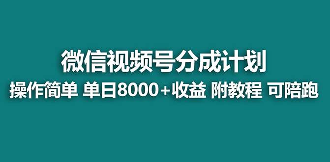 图片[1]-【蓝海项目】视频号分成计划最新玩法，单天收益8000+，附玩法教程-六道网创