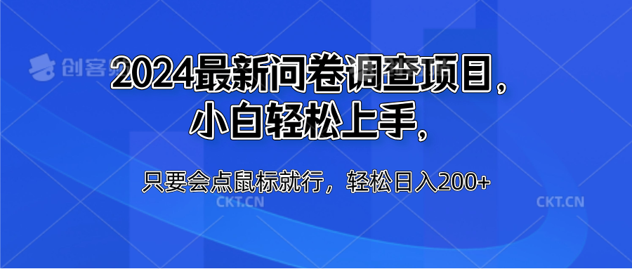 2024最新问卷调查项目，小白轻松上手，只要会点鼠标就行，轻松日入200+-六道网创