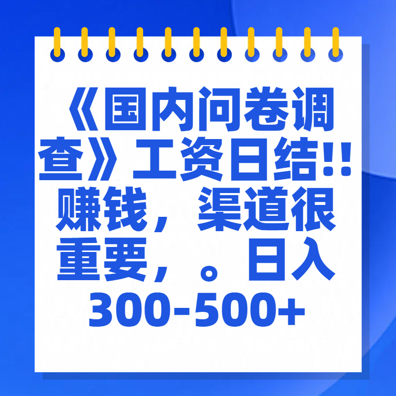 问卷调查答题，一个人在家也可以闷声发大财，小白一天2张，【揭秘】-六道网创