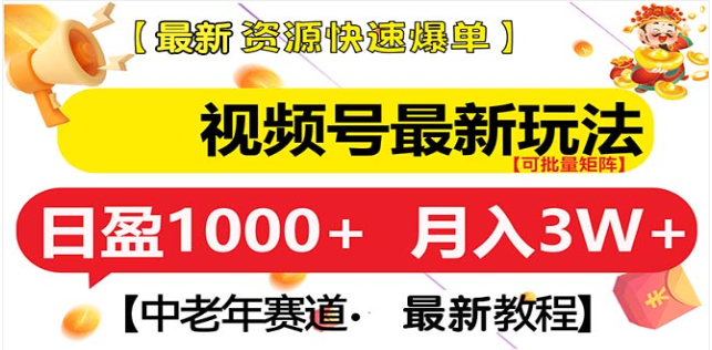 视频号独家玩法，老年养生赛道，无脑搬运爆款视频，日入1000+-六道网创