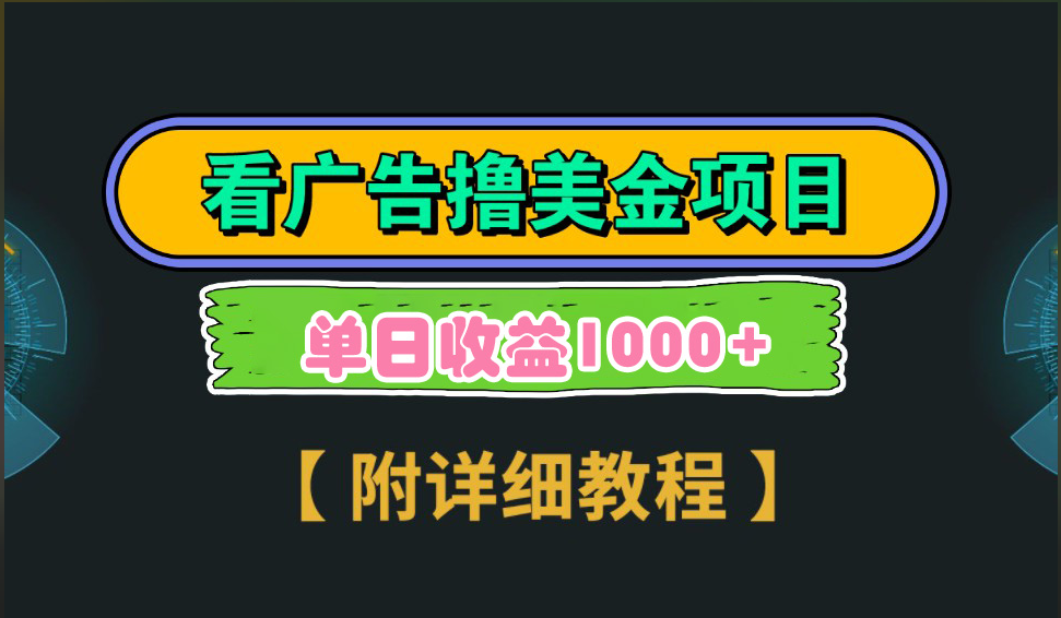 海外看广告撸美金项目，一次3分钟到账2.5美元，注册拉新都有收益，多号操作，日入1000+-六道网创